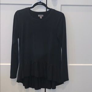 Charcoal black/grey loose peplum top